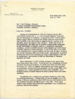 Letter from George W. Croker at the University of Alabama in Tuscaloosa, Alabama, to Fred Croxton, director of the Redstone Scientific Information Center in Huntsville, Alabama.