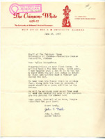 Letter from the editor of the <i>Crimson-White</i> to the staff of the <i>Twilight Times</i>.