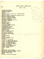 "Current Journal Subscriptions 1962 - 1963."