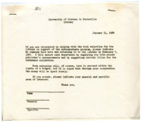 Forms for assisting in book selection and receiving acquisitions announcements.