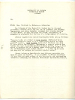 Letter from Christel L. McCanless concerning reserve books.