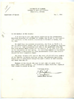 Letter from T. Earle Johnson to the University of Alabama faculty.