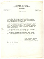 Letter from M. B. Spragins advertising the University of Alabama Huntsville Campus fundraising campaign.