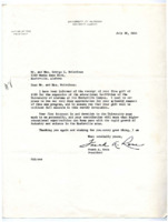 Letter to George and Christel McCanless thanking them for their donation to "the University of Alabama at its Huntsville Campus."