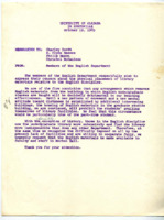 Memorandum from the English Department to Charley Scott, H. Clyde Reeves, Philip Mason, and Christel McCanless. 