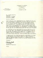 Letter from Charley Scott, Director of Instruction, to Christel McCanless, Librarian, at the University of Alabama Huntsville Center.