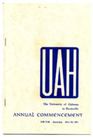 UAH 1971 "Annual Commencement" program.