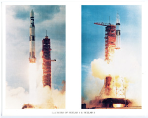 Photograph "Launches of SKYLAB 1 &amp; SKYLAB 2."
