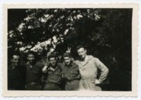 Louis Salmon and soldiers in Blain, France.