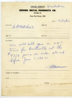 Sales quotation of "a 24" train for Huntsville at the $9750 price" to H. R. Mitchell.