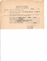 Report of hospitalization of Edwin D. Burwell Jr.