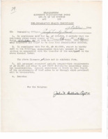 "Pre-Embarkation Health Certificate" 17 October 1945.