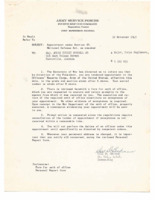 Correspondence to Edwin D. Burwell Jr. concerning Appointment under Section 37, National Defense Act, as amended.