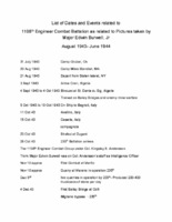"List of Dates and Events related to 1108th Engineer Combat Battalion as related to Pictures taken by Major Edwin Burwell, Jr-August 1943- June 1944".