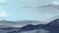 View of valleys, and mountains from pass on road between Venafro and San Pietro.