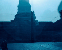 Photograph of a building and road outside of Rome, Italy.