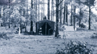 Soldier in camp at the  Carolina Maneuver Area.