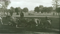 Men playing football at Camp Shanks in New York. 