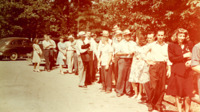 Spectators wait in line at a gubernatorial campaign event for Jim Folsom at Monte Sano State Park.
