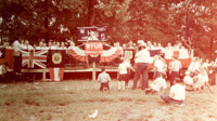 A speaker addresses the crowd at a gubernatorial campaign event for Jim Folsom at Monte Sano State Park.