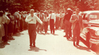 Spectators wait to meet Jim Folsom at a gubernatorial campaign event at Monte Sano State Park.