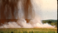 Photograph of explosion on Burwell Farm.