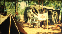Medical tent and personnel at a National Guard camp.