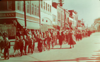 School children march in a parade on the east side of Courthouse Square in downtown Huntsville.