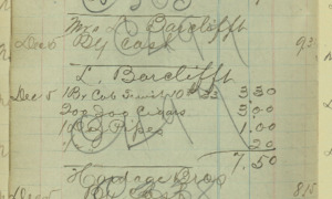 Mrs. Lizzie and L. Barclift transactions, December 5, 1899.